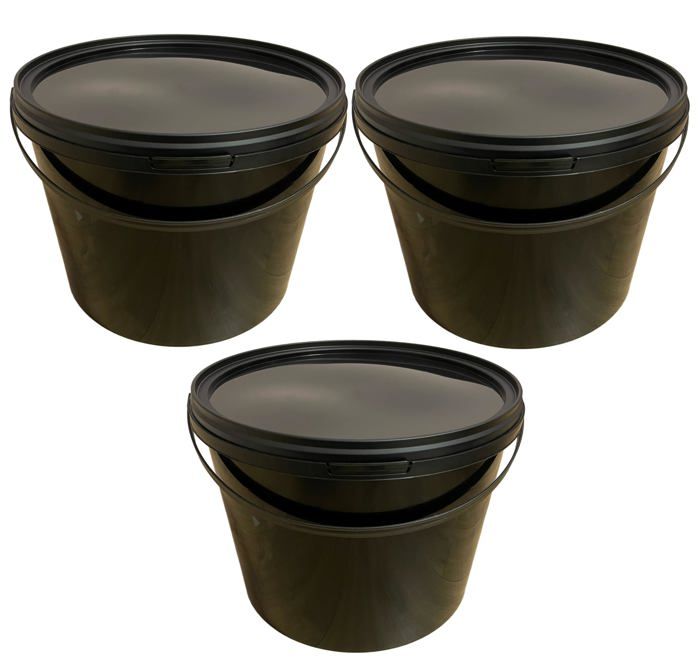 Seau Empilable Avec Poignée 5 Seaux 25L Transparents Alimentaires - Polypropylène, Couvercles, Empilables Seau Alimentaire Empilable