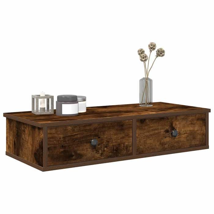 vidaXL Étagère murale avec tiroirs chêne fumé bois dingénierie 859954