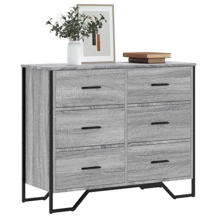 vidaXL Commode sonoma gris 91x35 5x74 5 cm bois dingénierie 3295305