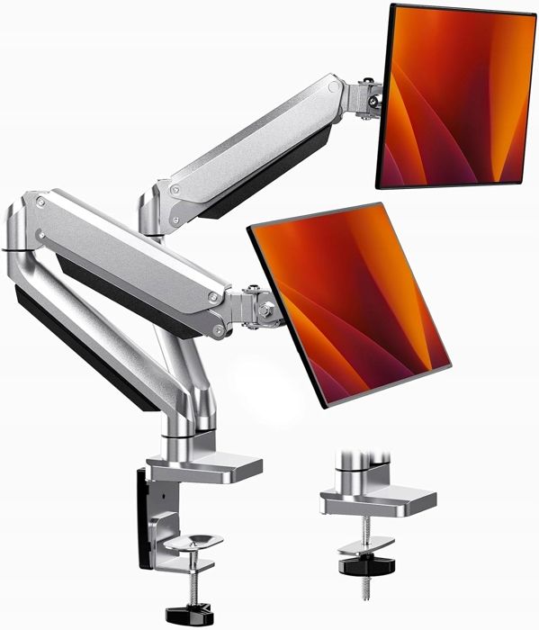 Support double moniteur ErGear EGDS8-E 13-32 robuste et flexible noir – Optimisez votre espace de travail!