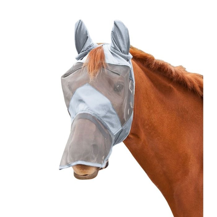 Meilleurs prix pour Masque anti-mouches pour cheval avec protection des oreilles et du chanfrein Waldhausen Premium - Gris - XFull