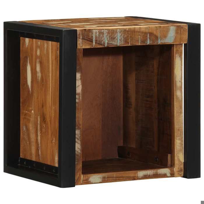 vidaXL Table de chevet multicolore 40x35x40 cm bois de récupération armoire de lit meuble de chambre à coucher table de 4015958
