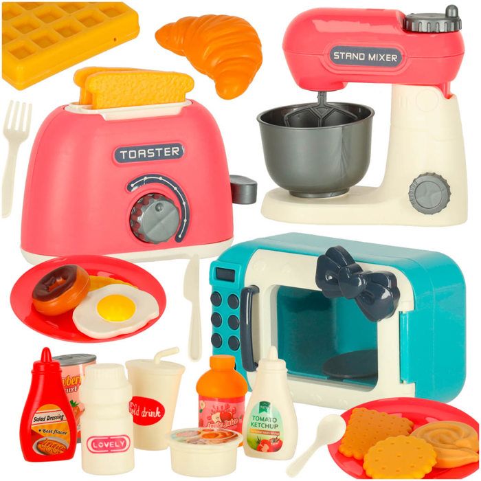 Ensemble de cuisine : micro-ondes grille-pain mixeur + aliments et accessoires - Cooking Fun