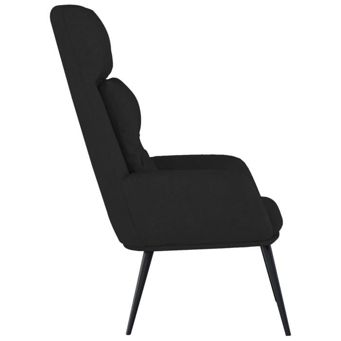 Bonne qualité - Chaise de relaxation/Fauteil salon - 1 place - Noir Similicuir daim 70x77x94 cm @3217