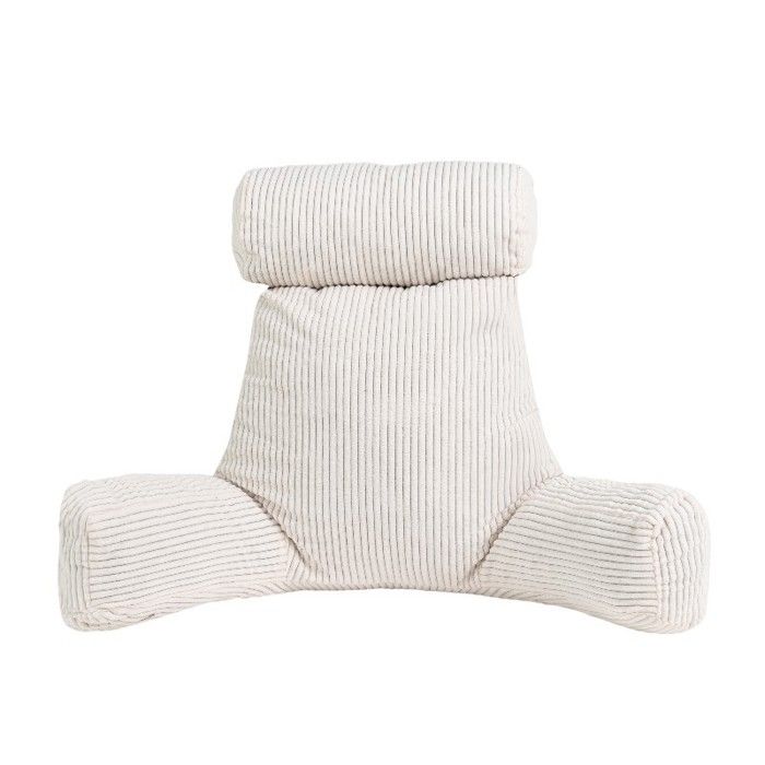 Coussin de lecture déhoussable Velours Côtelé - Bananair - Blanc cassé Fabriqué en France