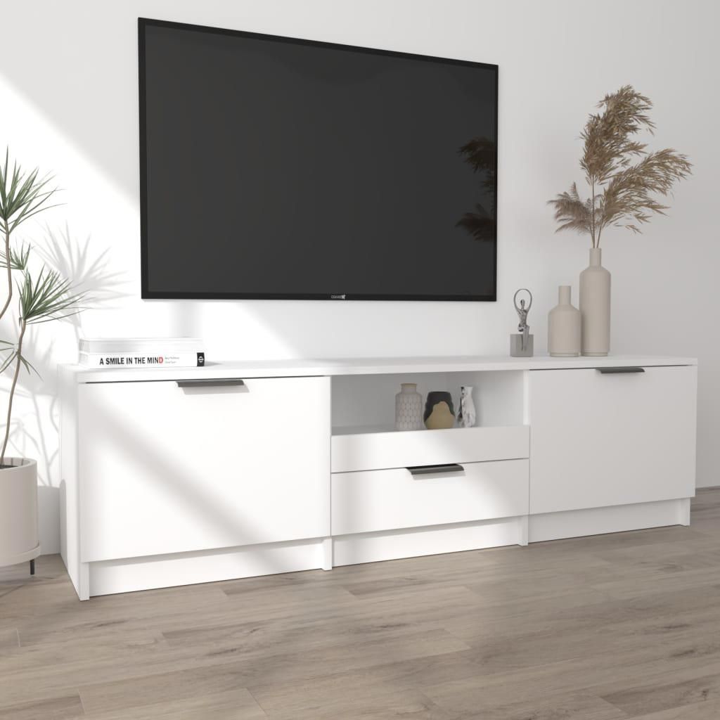 Moderne Armoire TV - Meuble TV - Banc séjour - Blanc 140x35x40 cm Bois dingénierie LV1742