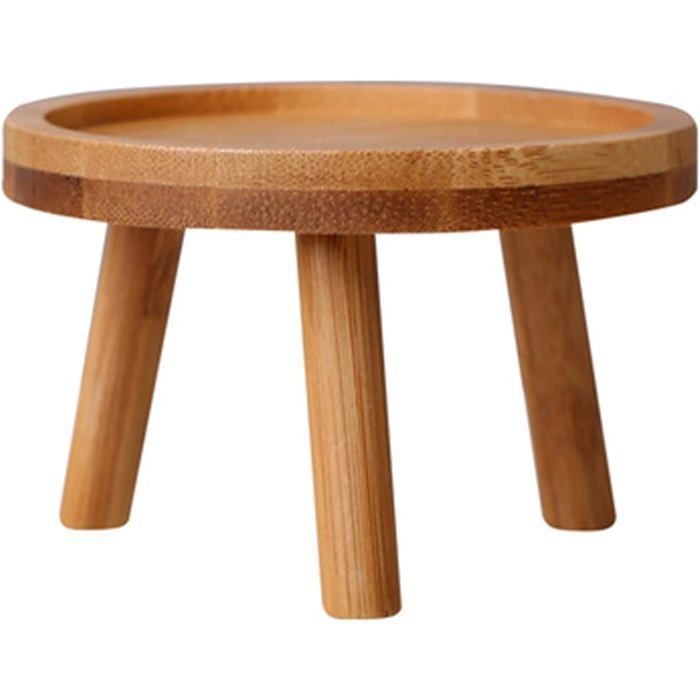 Support en bois pour pot de fleurs - Tabouret haut pour balcon - Étagère ronde pour intérieur et extérie MEUBLE SUPPORT POUR PLANTE