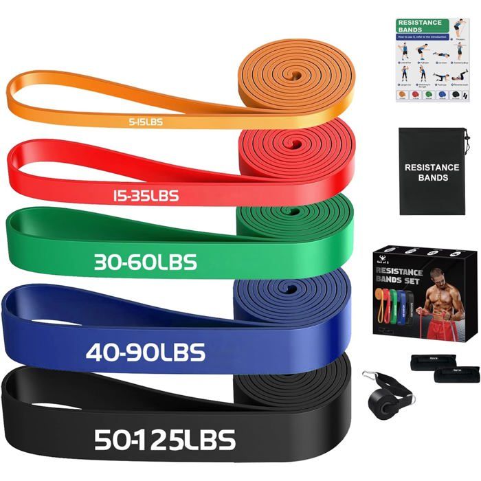 Bandes De Résistance GIMIRO 6 Niveaux – TPE Fitness, Yoga, Pilates, Rééducation – Hommes & Femmes