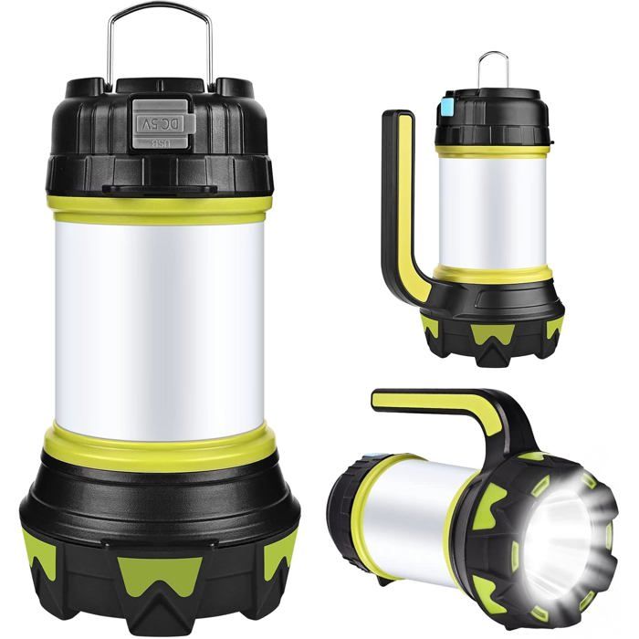 Lampe de camping LED lampe de camping rechargeable USB lampe de poche portable (vert)