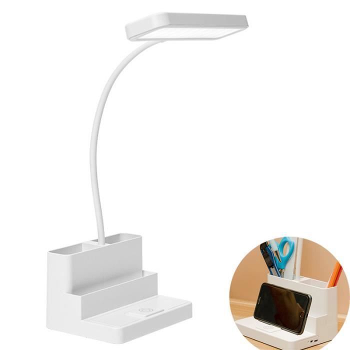 Lampe de bureau LED - USB rechargeable - Dimmable 3 couleurs - 30 LEDS - Blanc