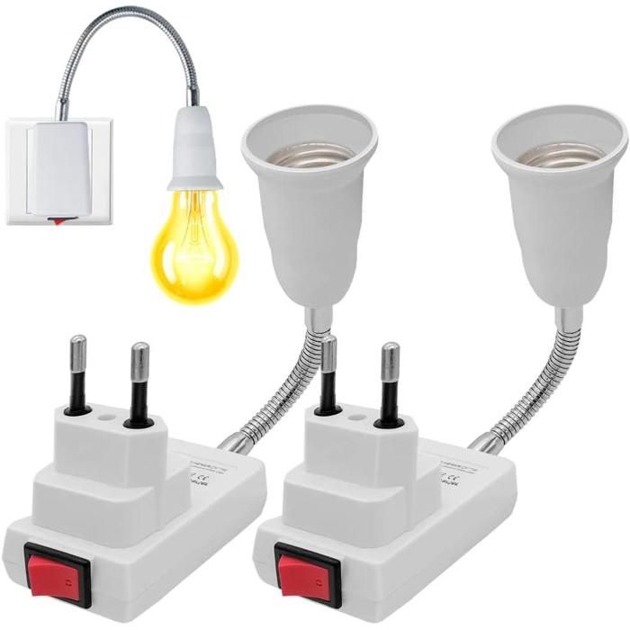 Douille E27 avec interrupteur sans fil lot de 2 douille E27 réglable à 360 degrés adaptateur pour douille pour bureau chambre
