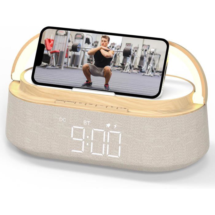 Radio Réveil COLSUR Digital Multifonctionnel avec Chargement sans Fil et Bluetooth