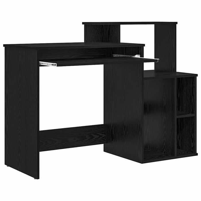 Bureau BURKE Noir Table à écrire - 1 PERSONNE - Chêne noir 1205x44x885 cm - Bois dingénierie BB993