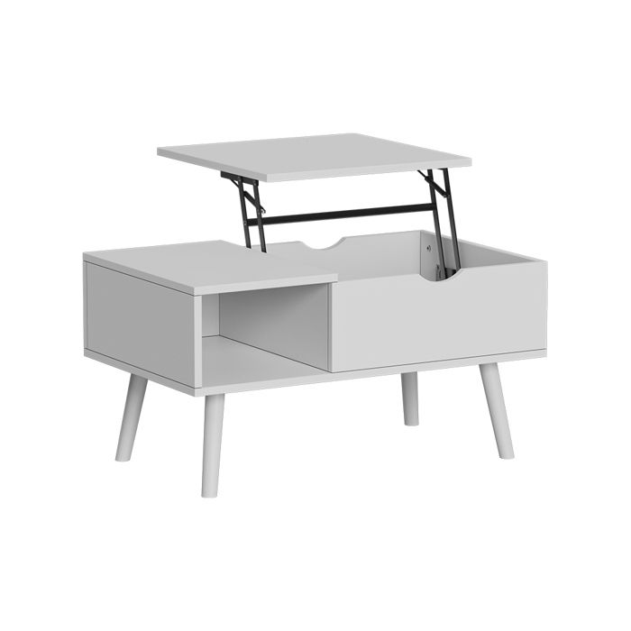Table basse Stora 76x45cm avec fonction de levage Blanc Vicco 56371 Table basse Stora 76x45cm avec fonction de levage Blanc Vicco 56371