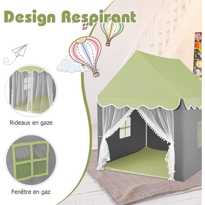 Tente De Jeu Pour Enfants 3 Ans + Avec Tapis Antidérapant Et Sac De Transport Rose Maison Chic 85132474