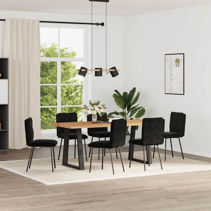 NEW 2026 Chaises à manger lot de 6 desgin Scandinave Pour 6 personnes noir velours 45x54x83 cm L541