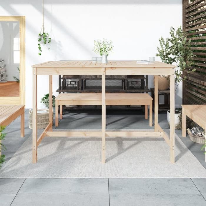 （SOLDES Dété）TABLE 2/4 PERSONNES - Table de jardin - SHIELD - Table cuisine - 159 5x82 5x110cm bois massif de pin 1710304