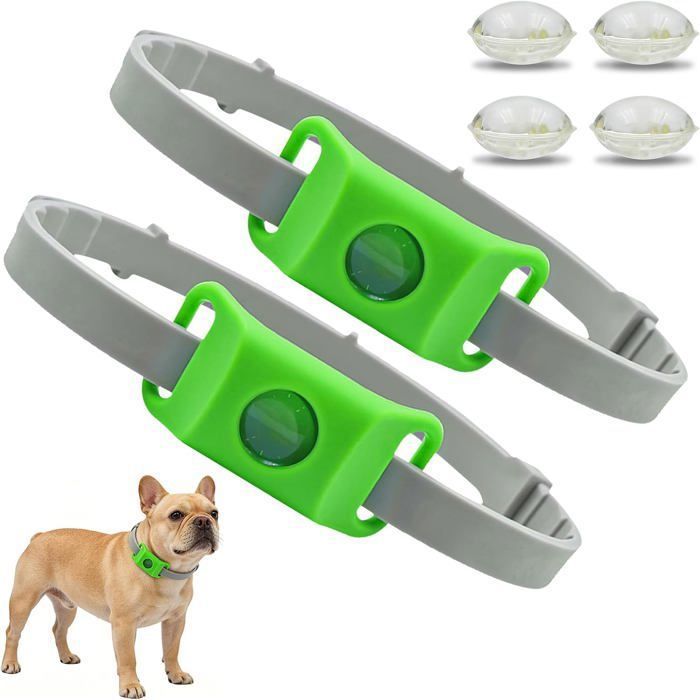 Comparer les prix de Collier antiparasitaire naturel pour chiens - Virex® - Ingrédients 100% naturels - Protection durable - vert