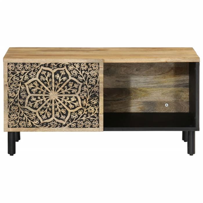 Petite Table basse - NANAS - Anti lhumidité - Table à revues - 80x50x40cm - Bois de manguier massif 41478198686