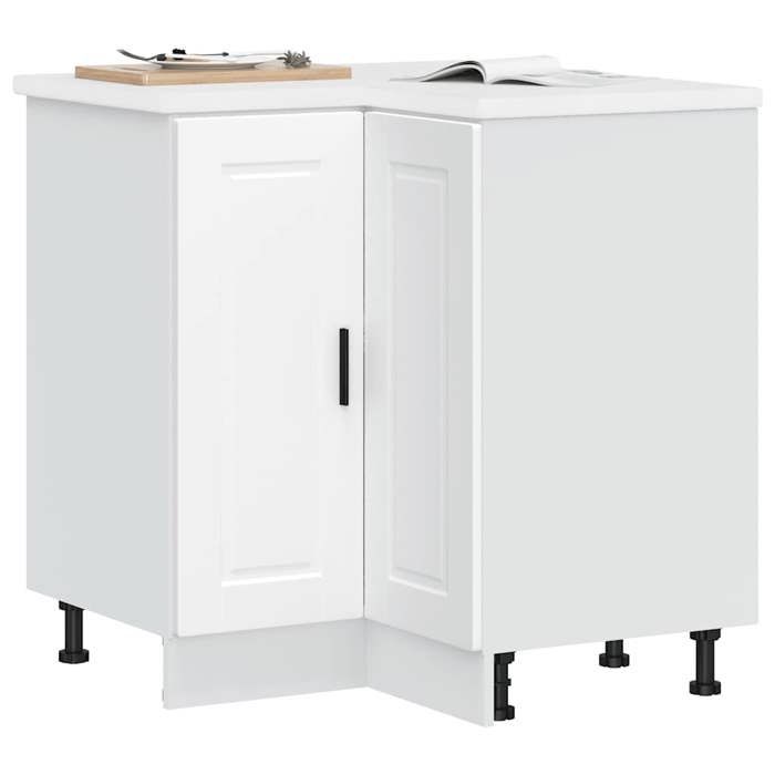 Cabinet de cuisine 1 PC Buffet dangle vaisselier Porto blanc bois dingénierie 75.5x75.5x81.5 cm A12839