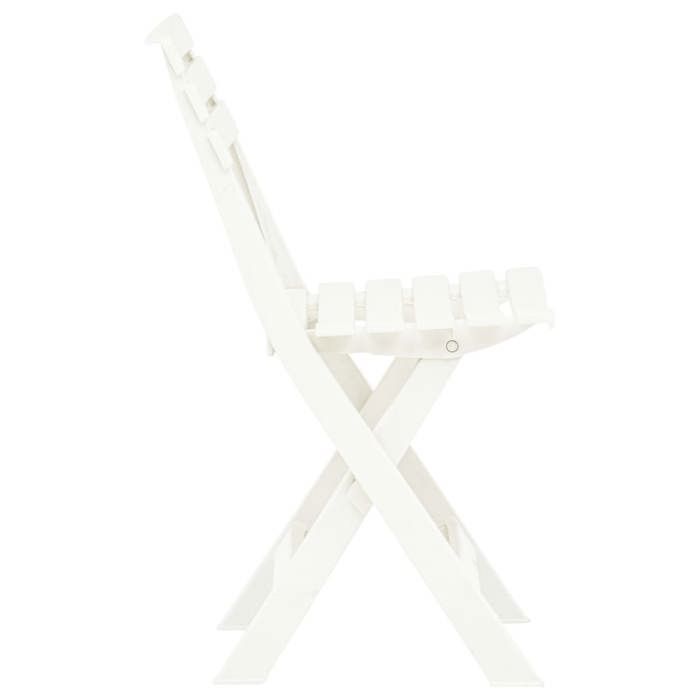 Chaises de jardin pliables - (lot de 2) - Meuble de Siège - Plastique Blanc CC2051