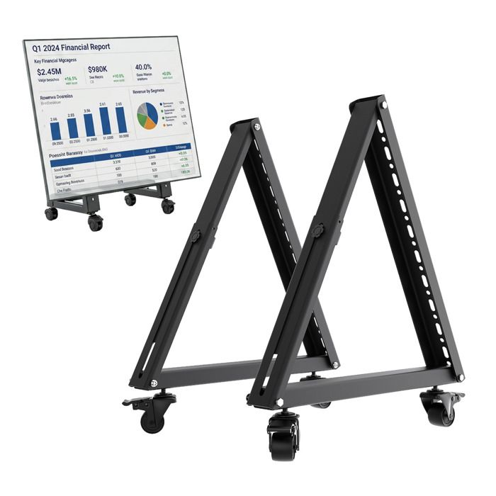Maclean - support TV - pied de sol - VESA 800x400 - Support de sol mobile/chariot pour téléviseurs de 37 à 80 pouces 75 kg - MC-183