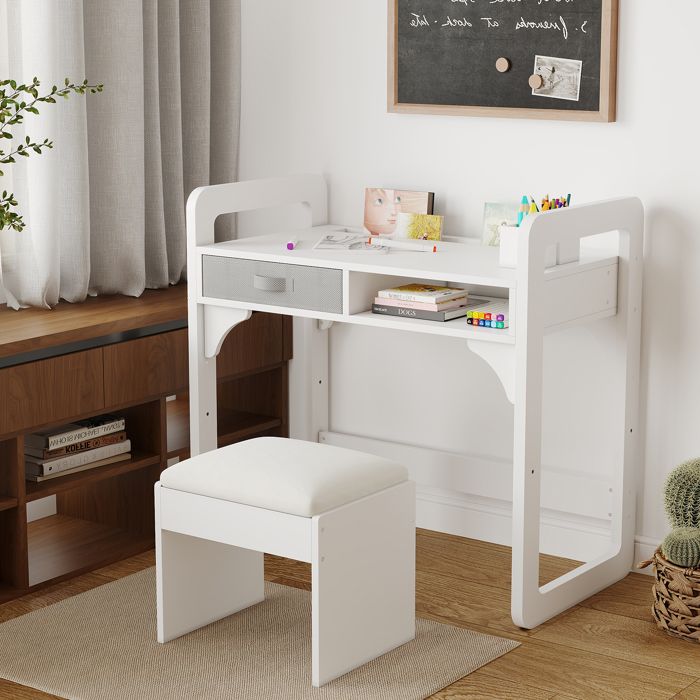 Ensemble table et chaise pour enfant -pour Lire Étudier Dessiner-86x52x16cm