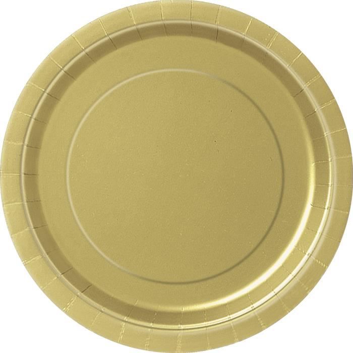 16 Assiettes en carton doré 23 cm - Cdiscount Maison
