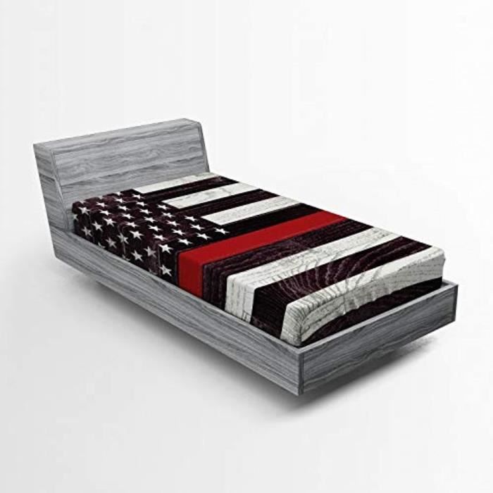 Matelas Bebe C6sbt Drap Housse Drapeau Americain Support Pompier Americain Avec Etoiles Et Rayures En Bois Grunge Literie En Tissu Cdiscount Puericulture Eveil Bebe