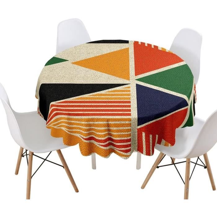 Chickw1 Nappe Ronde Anti Tache Impermeable Motif En Marbre Nappe En Polyester Entretien Facile Lavable, Décoration Pour Table à Manger De Cuisine/Jardin/Fête/Pique-Nique (Marbre Blanc 1,200cm