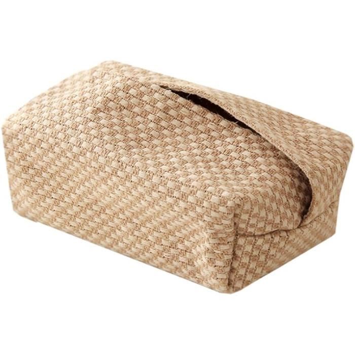 Housse En Coton Pour Boîte à Mouchoirs Carrée - Cache-Box Décoratif Crème - Décoration Salle De Bain Et Intérieur - Dimensions 14x14x15 Cm