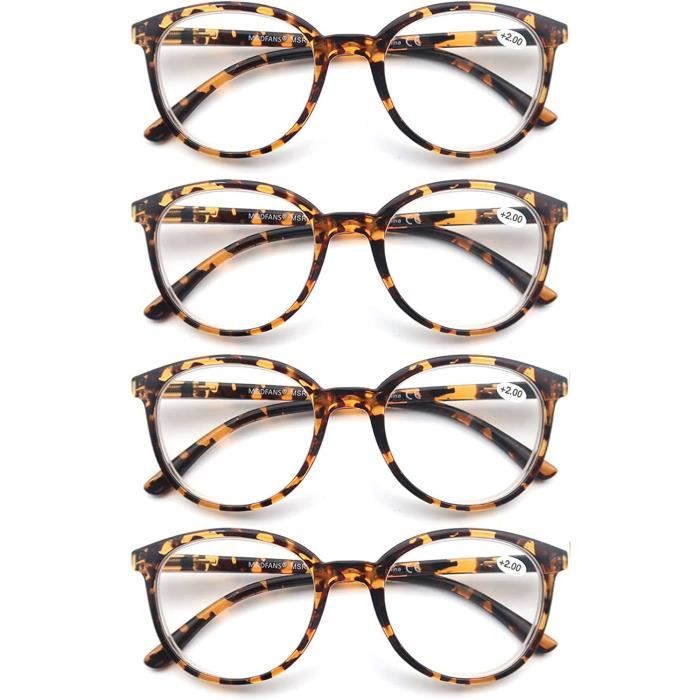 Pack 4 Lunettes De Lecture EFE - Loupe +1.0 à +3.5 - Charnière Ressort - Cadres Légers - Homme Femme