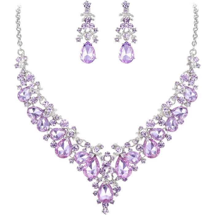 Set Gioielli Da Sposa EVER FAITH Con Zirconi Ovali, Collana, Orecchini E Bracciale, Placcato Argento, Regalo Elegante