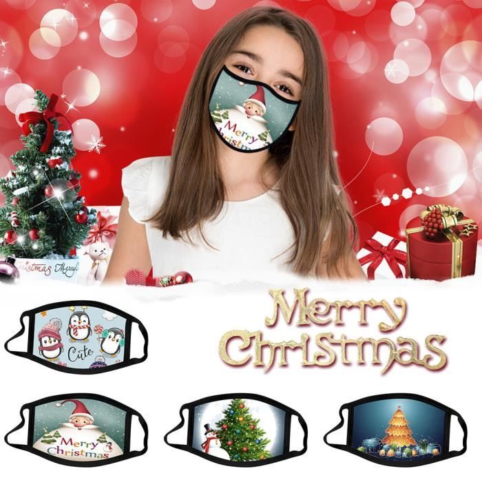 Masques pour enfants Noël antisalissure lavable masque réutilisable ...