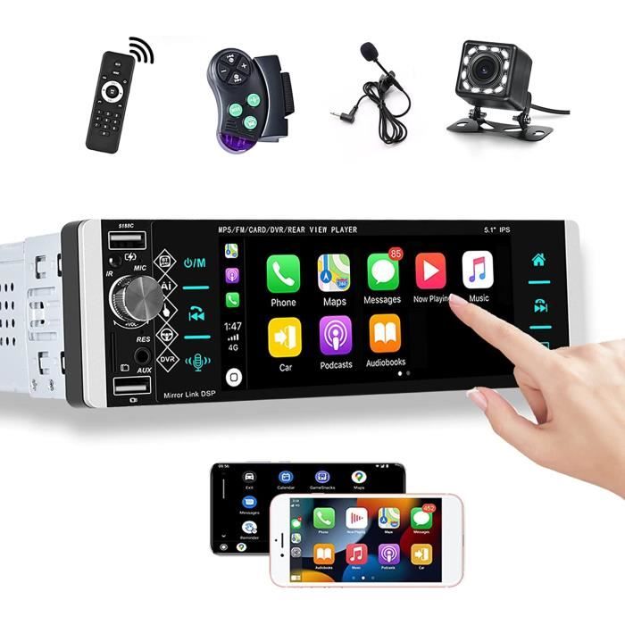 1 Din Autoradio avec Carplay Android Auto Écran Tactile 5 Radio