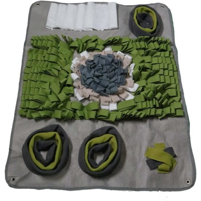 Tapis Snuffle Pour Chien - Jeu De Reniflement Anti-stress, 64x43 Cm, Gris