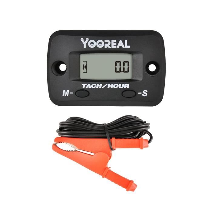 YOOREAL Tachymètre Numérique Et Compteur Horaire Avec Rétroéclairage - Pour Tondeuse, Moto, Etc.