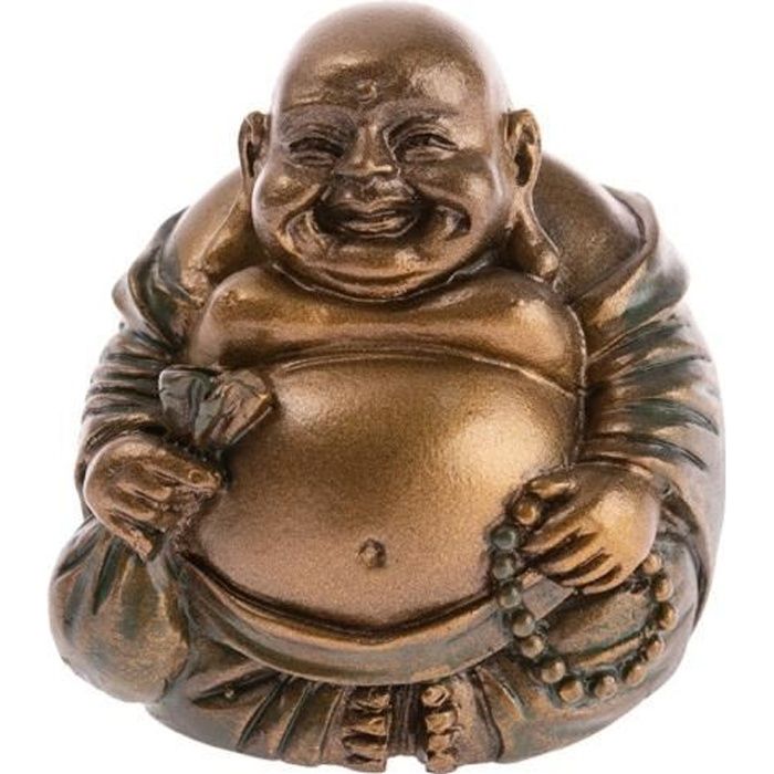 PETIT BOUDDHA RIEUR BONHEUR ARGENT ABONDANCE - Cdiscount Maison