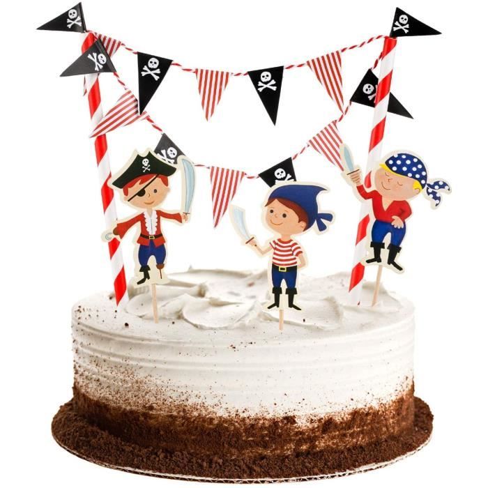 Decoration De Gateau Decoration De Gateau Pirate Garcon D Anniversaire Guirlande De Fanion De Chaine De Decoration De Gateau A84 Cdiscount Maison