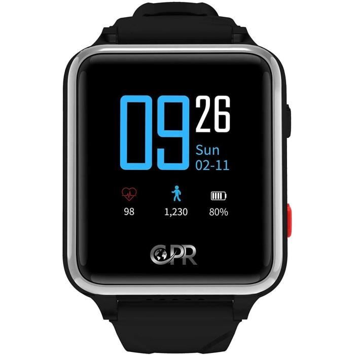 Montre Balise GPS Alzheimer ou Sénior - Noire