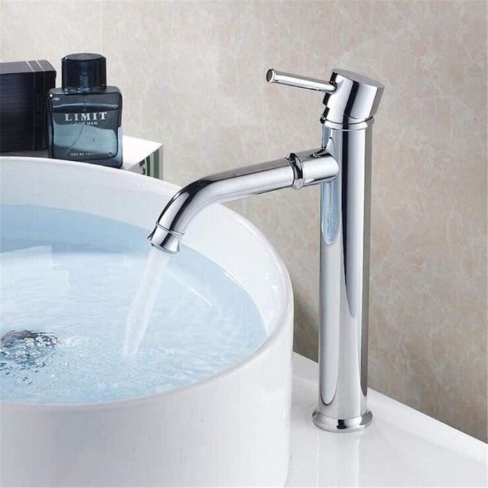 BELZ Mitigeur Lavabo Robinet Salle De Bain Chrome - Bec Courbé Avec Cartouche Céramique