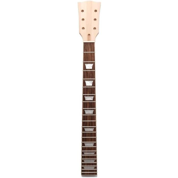 Manche De Guitare électrique 6 Cordes, 24 Frettes - En érable Avec Touche Palissandre - Longueur 51 Cm - Pièce De Rechange Ou Projet DIY - Compatible Avec De Nombreux Modèles