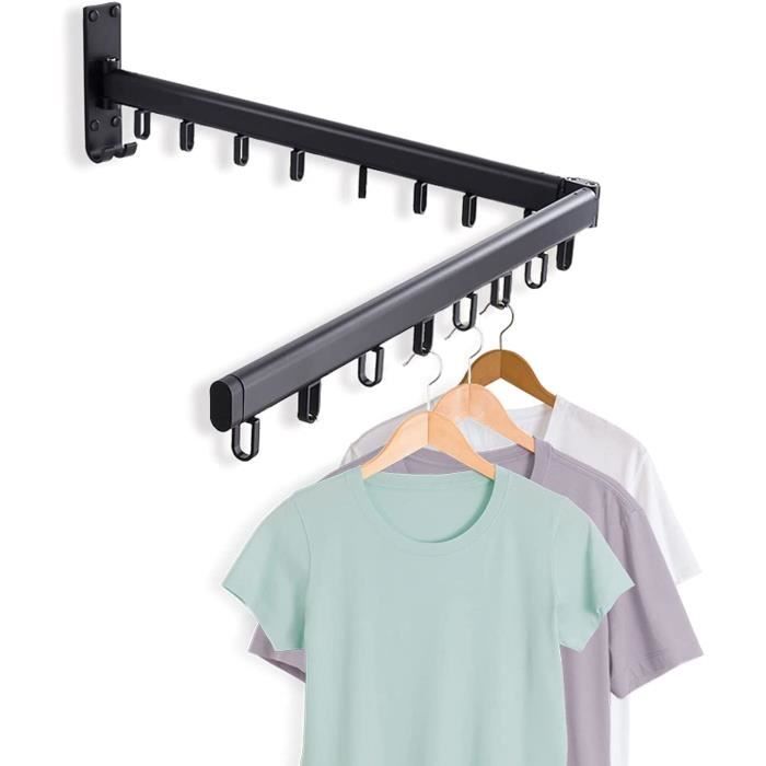 Séchoir à Linge Pliable 200 Cm - Acier Inoxydable - 20 Crochets Coupe-Vent - Grande Capacité - Pour Intérieur/Extérieur