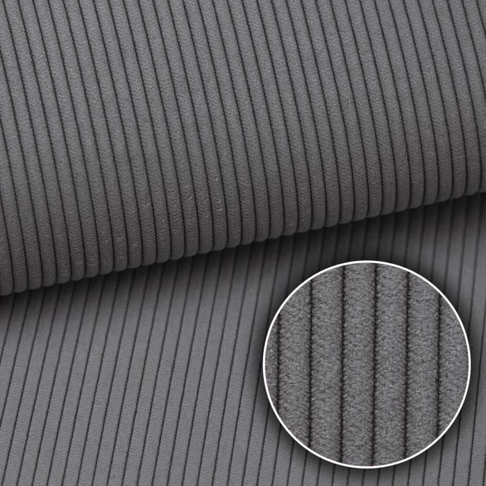 Tissu en velours côtelé MURANO Premium Couleur: Gris Cendré un échantillon 5x5cm