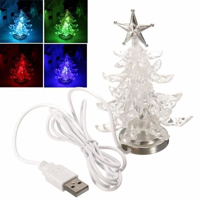 U USB LED Sapin Arbre de Noël Lumière Clignotant Fête Decor Pr Maison