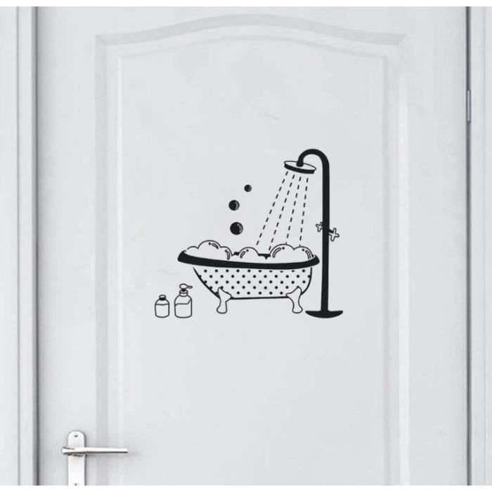 Stickers Toilette Salle de bain X2 autocollants décoration porte