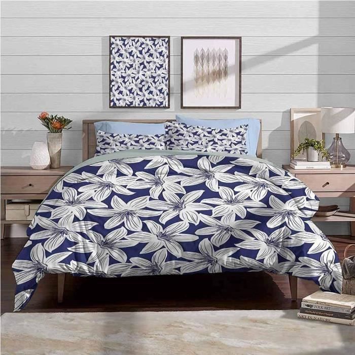 Housse De Couette King Annika - 3 Pièces Avec Taies D'oreiller - Brodée Gris Argenté (Identity, Coton, Neuf)