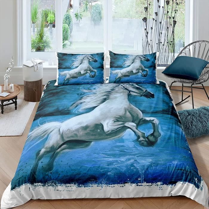 Housse de couette - 220x240cm 3D, Animal Cheval Imprimé - Multicolore