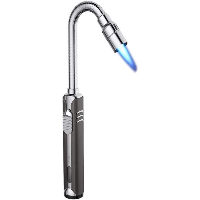 Briquet Long Rechargeable Flamme Adjustable 360° - Pour Cuisine, BBQ, Cheminée - Sans Gaz Inclus