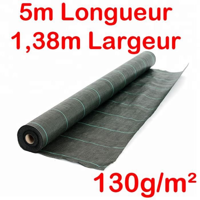 Toile De Paillage 200g/m2 Rouleau 100m Toile De Paillage Pro 130g/m² - 3.3m X 15m - Anti-Mauvaises Herbes Bâche Pour Talus Grande Toile Paillage 150g/m2
